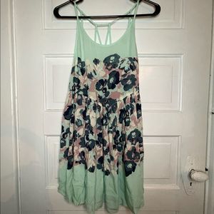 Free People Intimately Slip Dress with Flowers and Multi Strap Back Detail